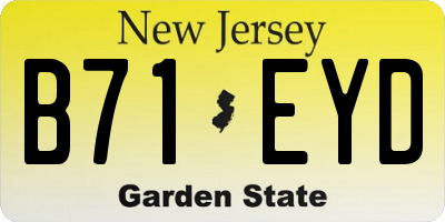 NJ license plate B71EYD