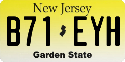 NJ license plate B71EYH