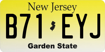 NJ license plate B71EYJ