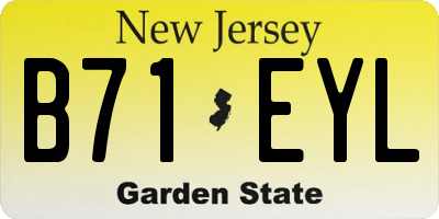 NJ license plate B71EYL