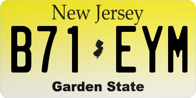 NJ license plate B71EYM