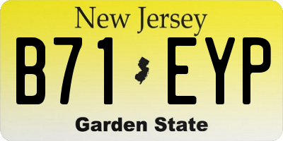 NJ license plate B71EYP