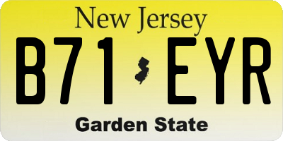 NJ license plate B71EYR