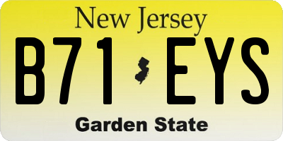 NJ license plate B71EYS