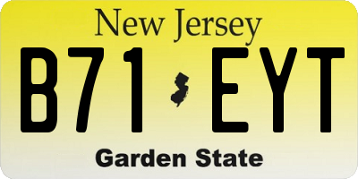 NJ license plate B71EYT
