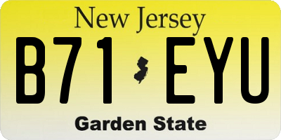 NJ license plate B71EYU