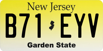 NJ license plate B71EYV