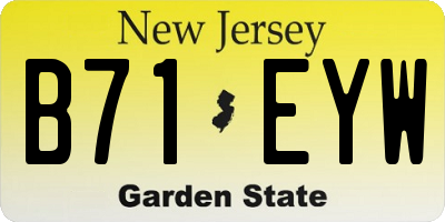 NJ license plate B71EYW
