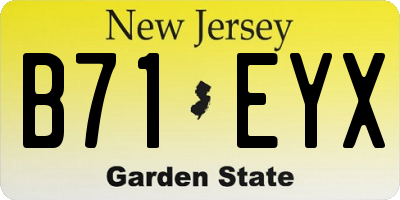 NJ license plate B71EYX