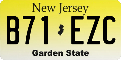 NJ license plate B71EZC