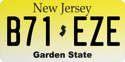 NJ license plate B71EZE