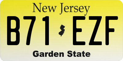NJ license plate B71EZF