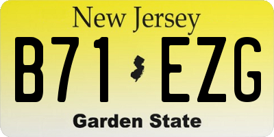 NJ license plate B71EZG