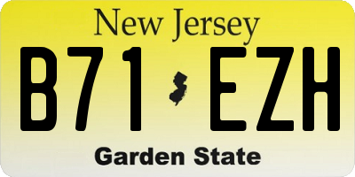 NJ license plate B71EZH