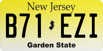 NJ license plate B71EZI