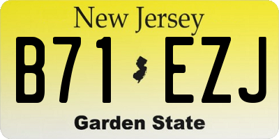 NJ license plate B71EZJ