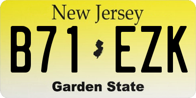 NJ license plate B71EZK