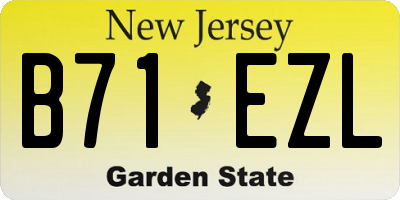 NJ license plate B71EZL