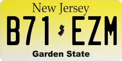 NJ license plate B71EZM