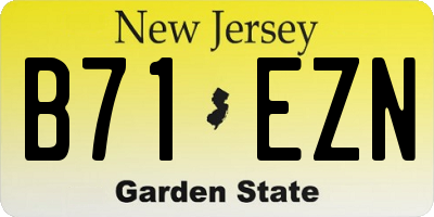 NJ license plate B71EZN