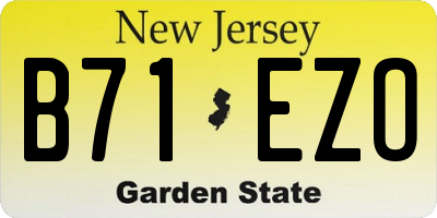 NJ license plate B71EZO