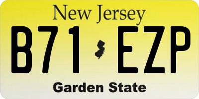 NJ license plate B71EZP