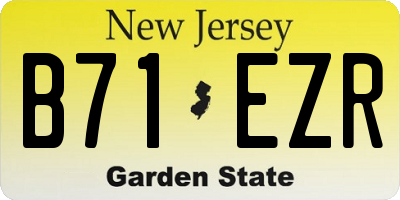 NJ license plate B71EZR