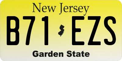 NJ license plate B71EZS