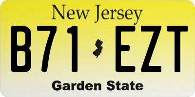 NJ license plate B71EZT