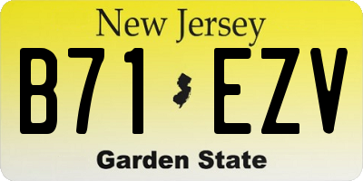 NJ license plate B71EZV