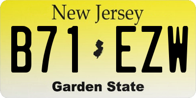 NJ license plate B71EZW