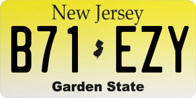 NJ license plate B71EZY