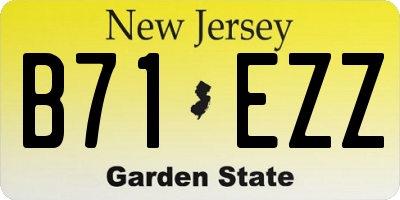 NJ license plate B71EZZ