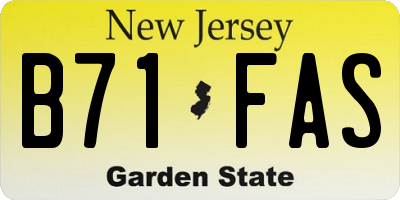 NJ license plate B71FAS