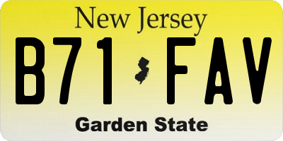 NJ license plate B71FAV