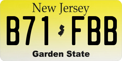 NJ license plate B71FBB