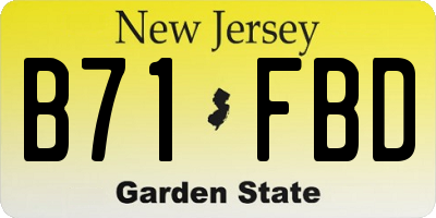 NJ license plate B71FBD