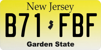 NJ license plate B71FBF
