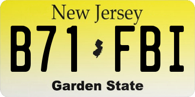 NJ license plate B71FBI