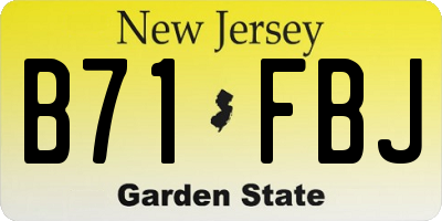 NJ license plate B71FBJ
