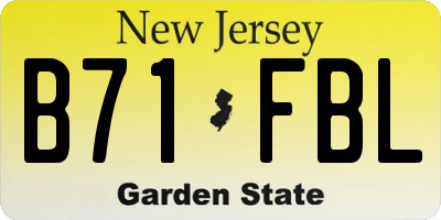 NJ license plate B71FBL
