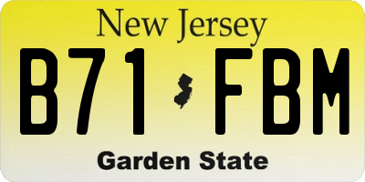 NJ license plate B71FBM