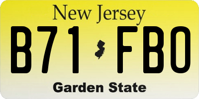 NJ license plate B71FBO