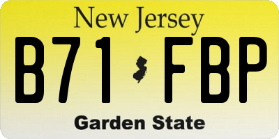 NJ license plate B71FBP