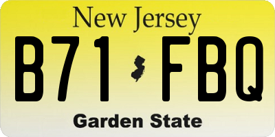 NJ license plate B71FBQ