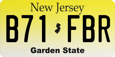 NJ license plate B71FBR