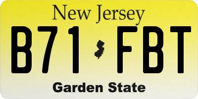 NJ license plate B71FBT