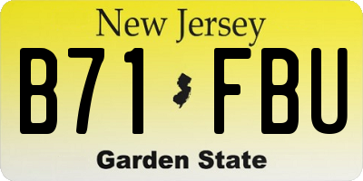 NJ license plate B71FBU
