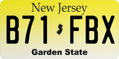 NJ license plate B71FBX