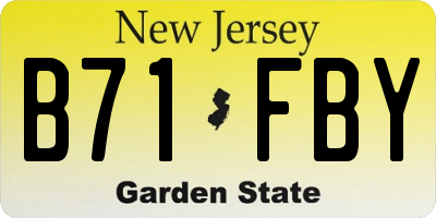 NJ license plate B71FBY